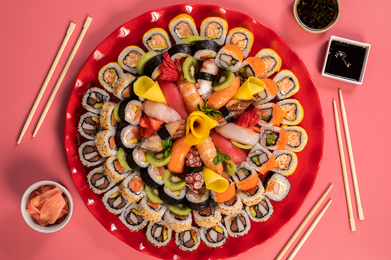 Tabla de Sushi de 62 Piezas