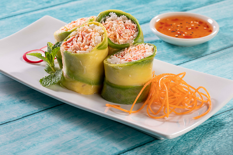 Rollitos de Papel de Arroz Palmito y aguacate